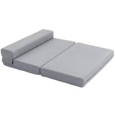 2-i-1 gulv sofa, bæreevne op til 250 kg, sammenklappelig sovesofa med linnedlook, til 2 personer, sovesofa, til stue, soveværels