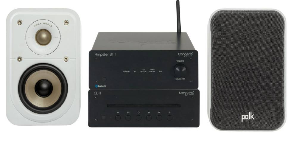 Tangent Performance Micro Stereo Paket Lösa Delar Svart med Vita Högtalare