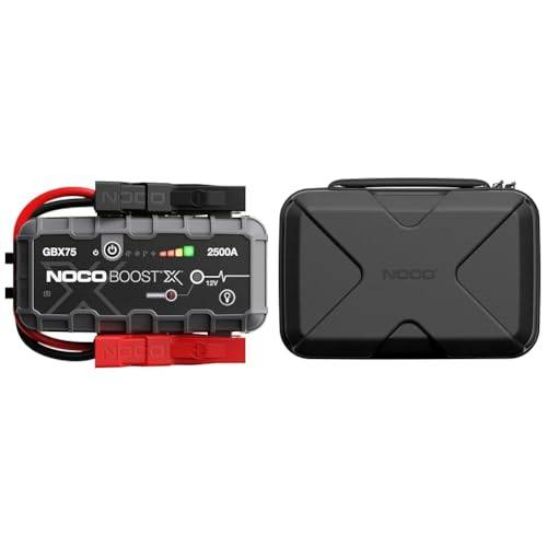NOCO Boost X GBX75 2500A 12V UltraSafe Litium-Starthjälp, Bärbar Powerbank Laddare och Startkablar för motorer & NOCO GBC103 Boost X EVA-Skyddsväska för Batteristartare GBX75 UltraSafe