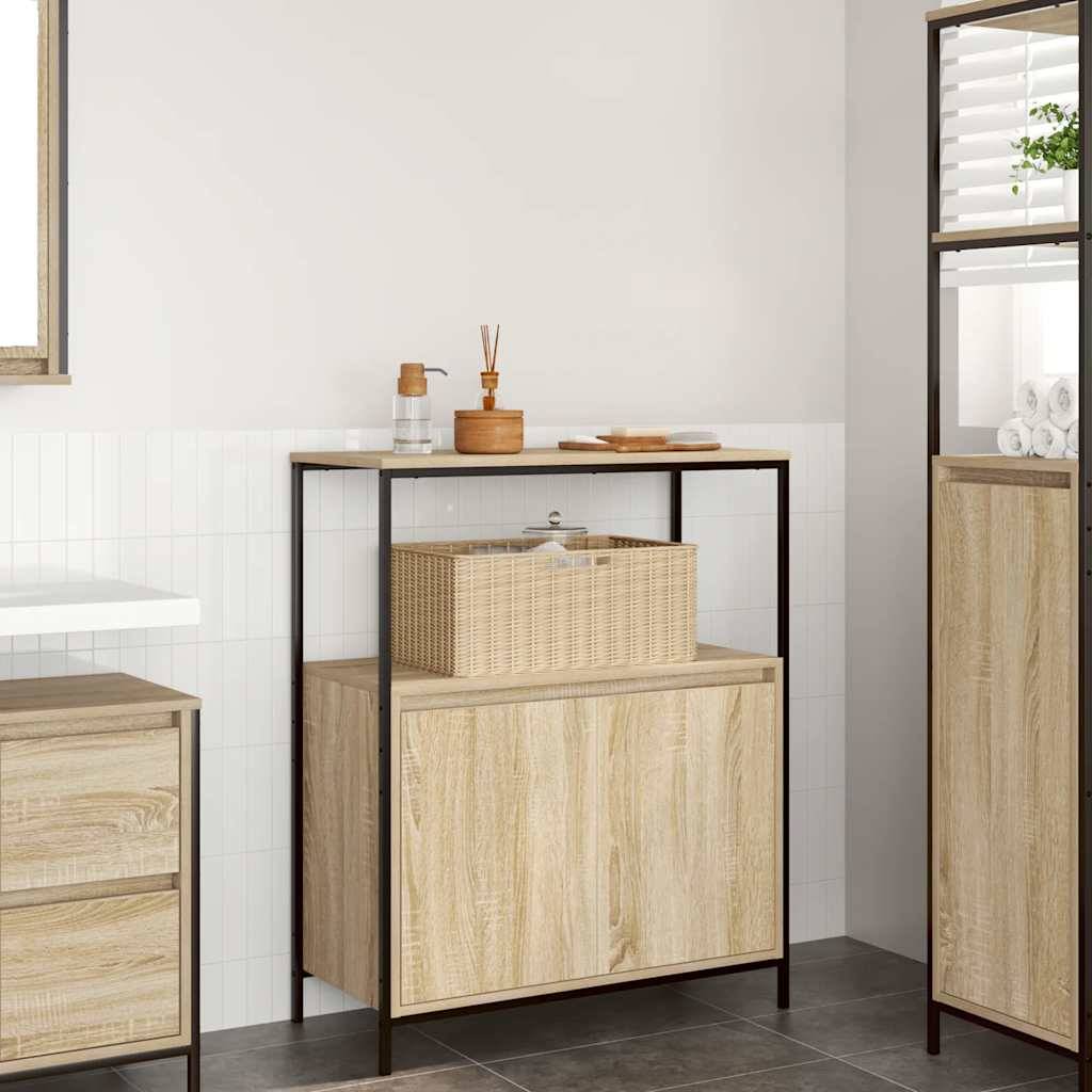 Badeværelsesskab Med Hylder 76,5x35x95 Cm - Sonoma-eg
