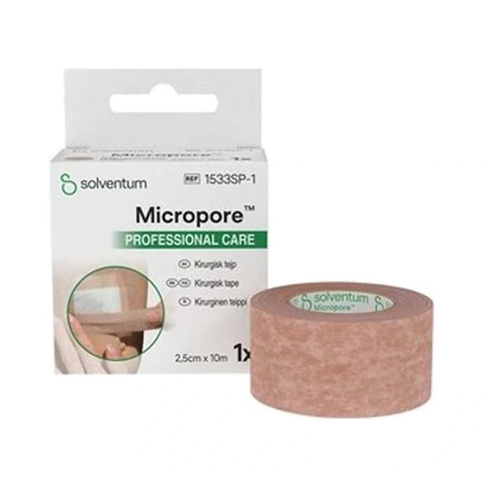 Micropore Kirurgisk Tape Brun 2,5 cm x 10 m - 1 stk