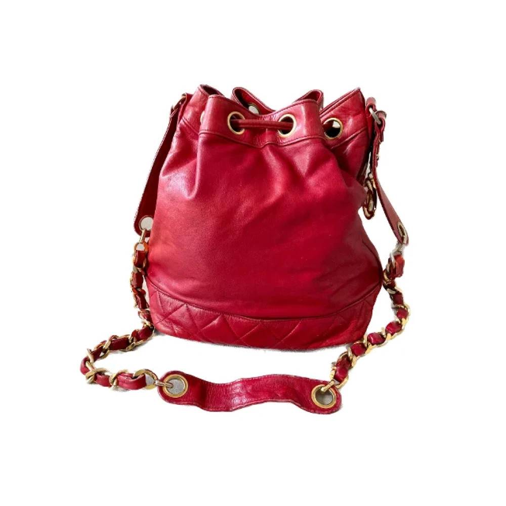 Chanel Vintage Pre-owned Laeder chanel-tasker - Vintage - Dame - Rød - ONE SIZE - Uld