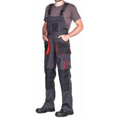 MAZALAT work wear Arbeitshosen männer, Arbeitslatzhose Herren mit Kniepolstertaschen, Größen S-XXXL, Latzhose herren, Arbeitshose Latzhose arbeits Latzhose Qualitat Schwarz/Orange 62