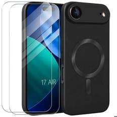 Protective Case - E.F.Connection - iPhone Air - TPU with Black Magnetic Circle - 2 Glasses