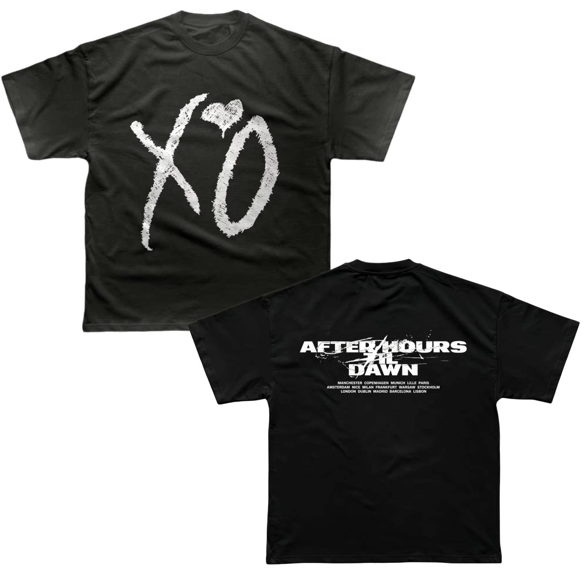 The Weeknd After Hours Til Dawn AHTD Tour 2026 T-shirt Unisex Kläder Unisex Bomull Y2K Mode Rund Hals Kortärmad T-shirt cm black