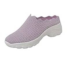 tofflor damer sommar öppen gabor, slip-on utomhusskor halkfria slip-on skor mesh fritidsskor bekväma sandaler lätta sandaler fritid damskor solid färg sommarskor, lila, 41 EU