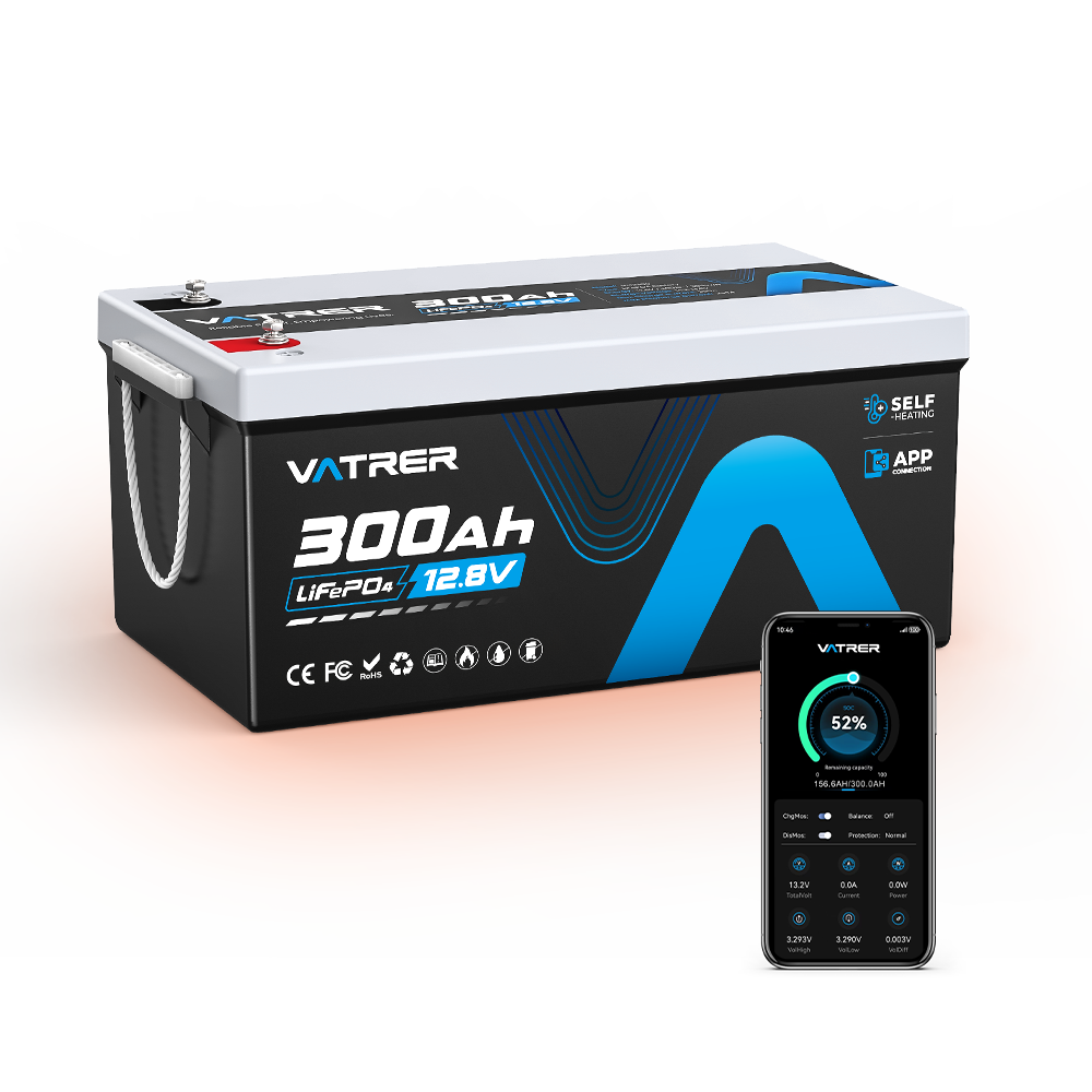 【Pre-Order】Vatrer 12V 300AH Bluetooth LiFePO4 Lithium Self-Heating Battery EU - 4 PACK($756.09/Each)
