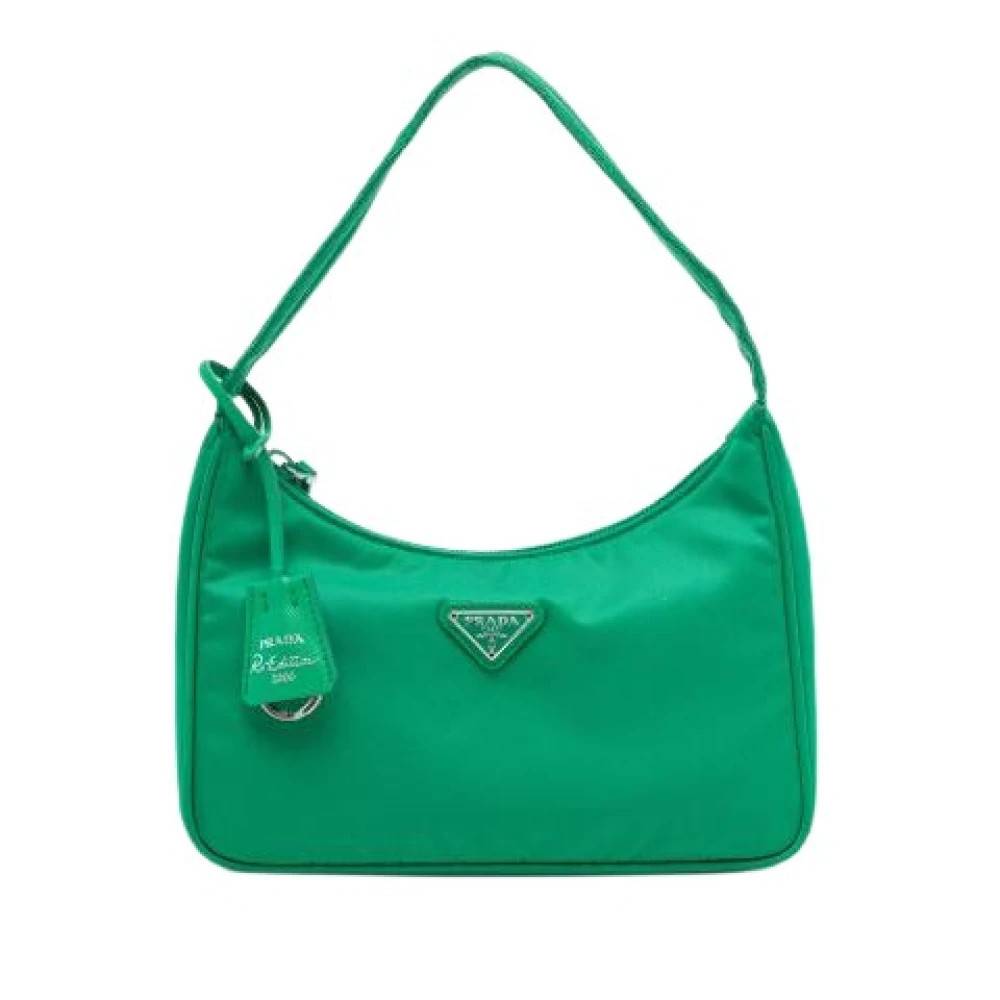 Prada Vintage Pre-owned Nylon Skuldertaske - Vintage - Dame - Grøn - ONE SIZE - Uld