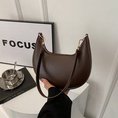 Stylish And High-End New Moon Shaped Baseball Bag For A Luxurious Look, Tready Crescent Moon Bag For Women - Coffee Brown - one-size