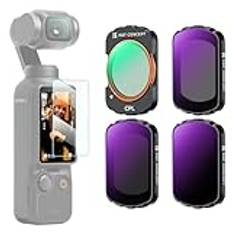 K&F Concept CPL, ND16 + ND64 + ND256 för DJI Osmo Pocket 3, 4-pack magnetpolariserande ND-kit 28-lagers beläggning optiskt glas