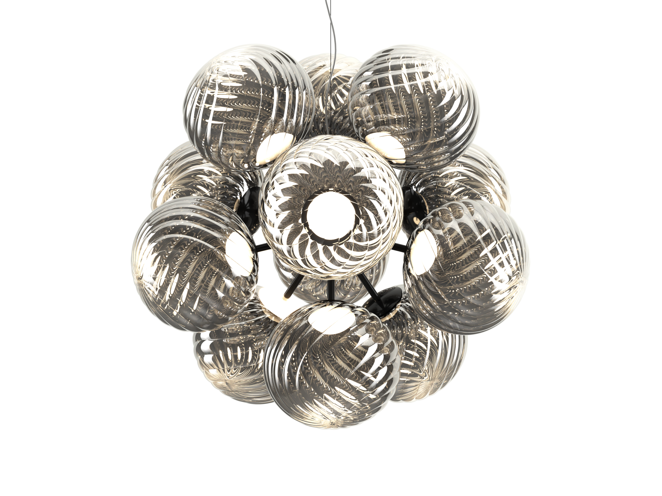 TOM DIXON - Whirl Burst Lysekrone, Silver LED
