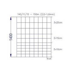 Vildthegn 140/11/15 HT rulle af 150 meter.
