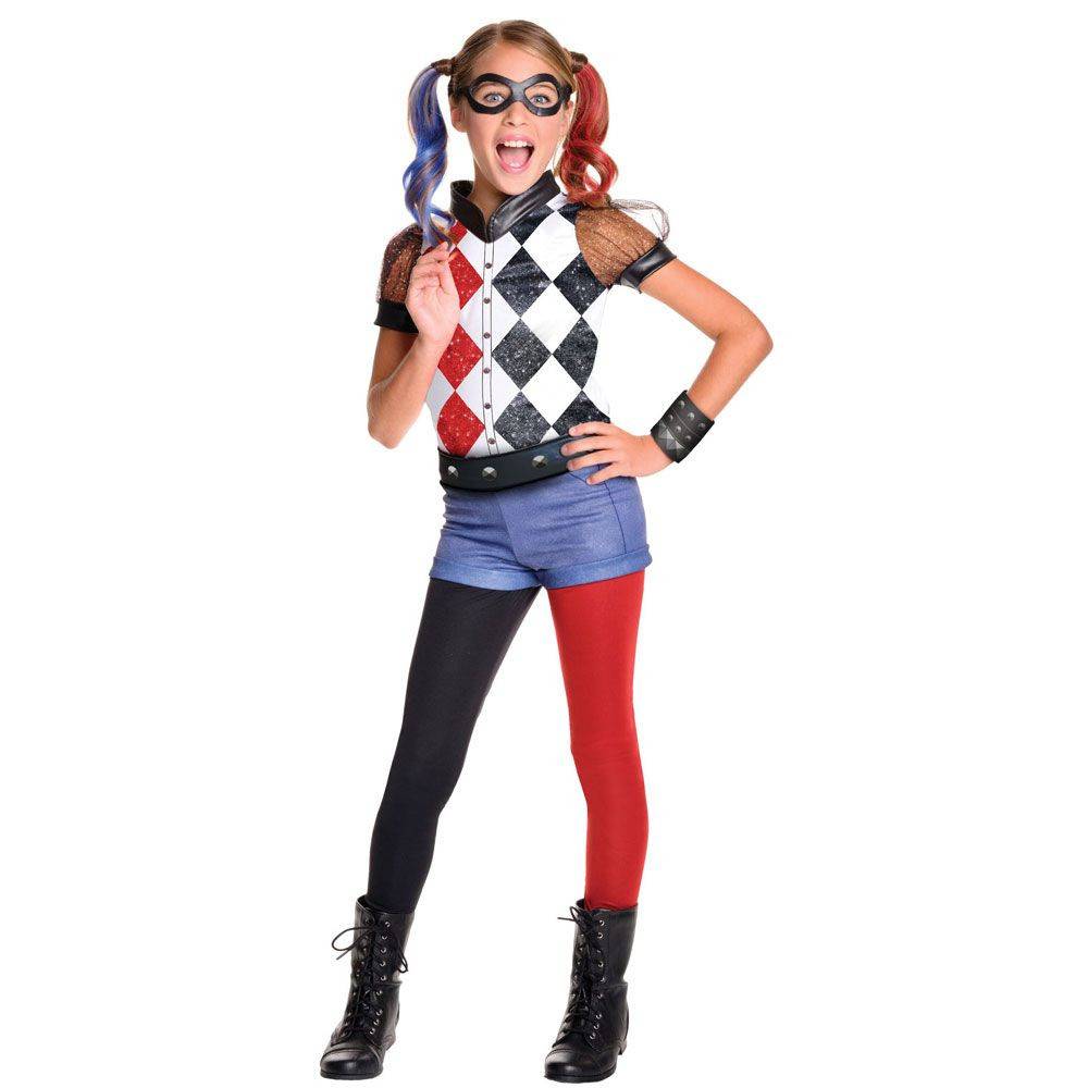 Harley Quinn Deluxe udklædning 140 cm Harley Quinn fastelavn udklædning 620712