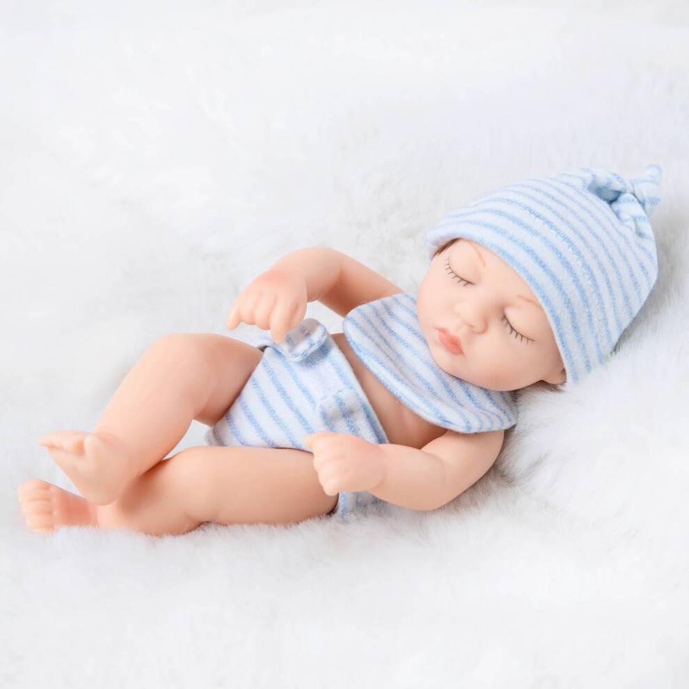 Reborn Baby Doll, Realistisk Vinyldukke, Justerbar Pose til Nyfødte til Børns Fotograferingsrekvisitter, Flerlags Hudtekstur, 18 cm Samlerkunstdukke