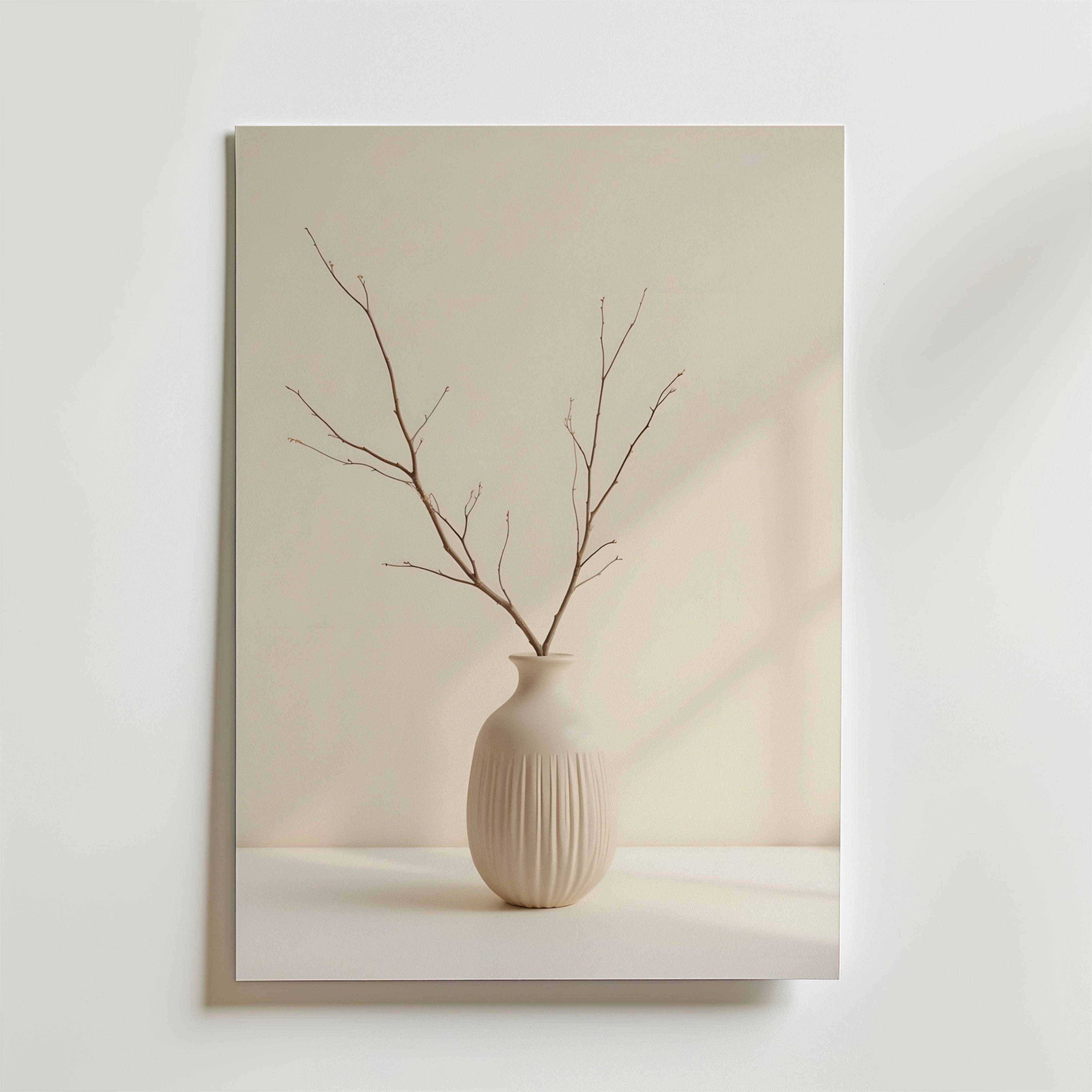 Minimalist Ceramic Vase Poster - Premium Canvas 40x50 cm