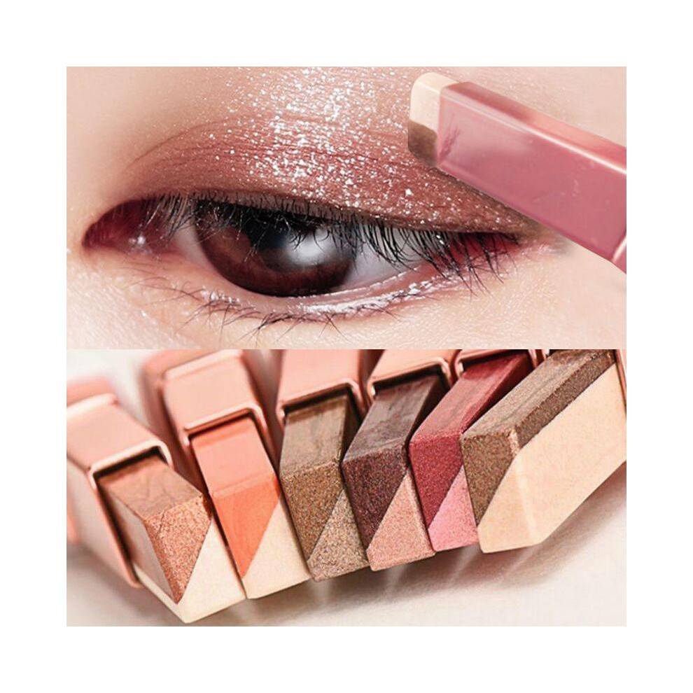 (Matches the image, 06) 2 In 1 Double Color Glitter Eye Shadow Stick Waterproof Gradient Stereo Eyeshadow Palette Bicolor Shimmer Beauty Makeup Tools