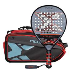 Pala NOX AT10 GENIUS 18K Alum 2025 by AGUSTIN TAPIA + Paletero NOX ML10 Competition XL Compact Negro/ Rojo 2024