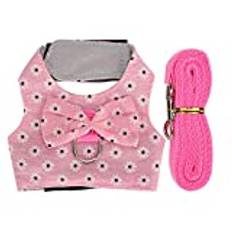 Rabbits Walking Harness Vest, Small Pet Outdoor Walking Harness Vest and Leash Set Adjustable Soft Breathable Walking Harness Set(L)