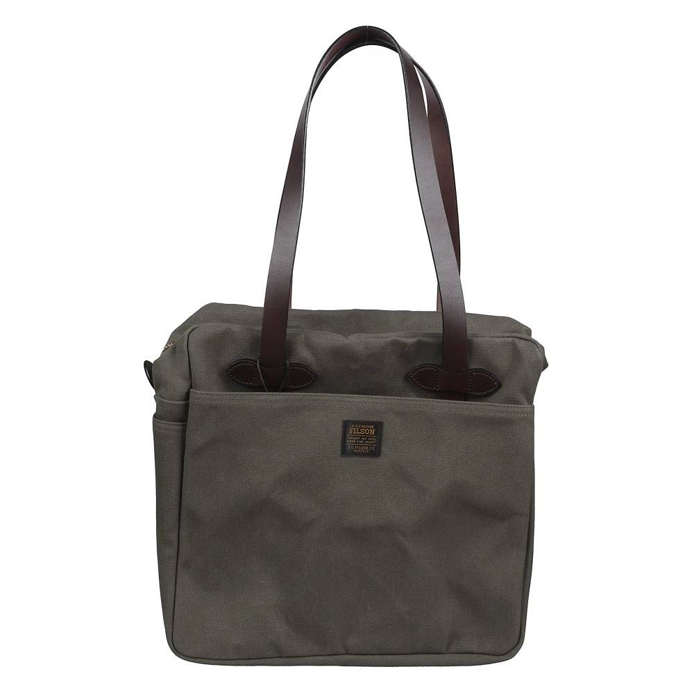 Filson Robust Twill Tote Bag med Lynlås - Tasker - Herre - Grøn - ONE SIZE - Bomuld