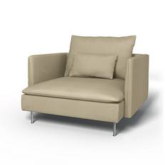 IKEA - Överdrag till Söderhamn fåtölj, Sand Beige, Bomull - Bemz
