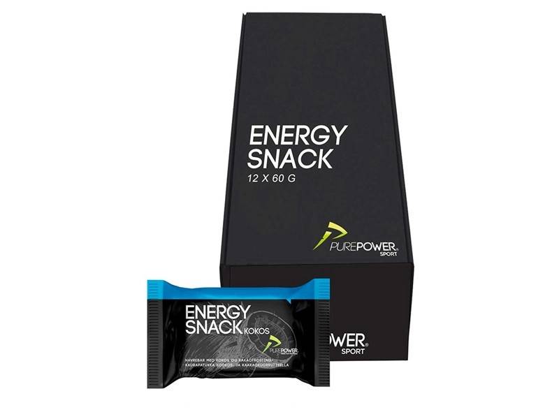 PurePower Energy Snack ESKE 12 x 60g, Kokos med chokladfrosting