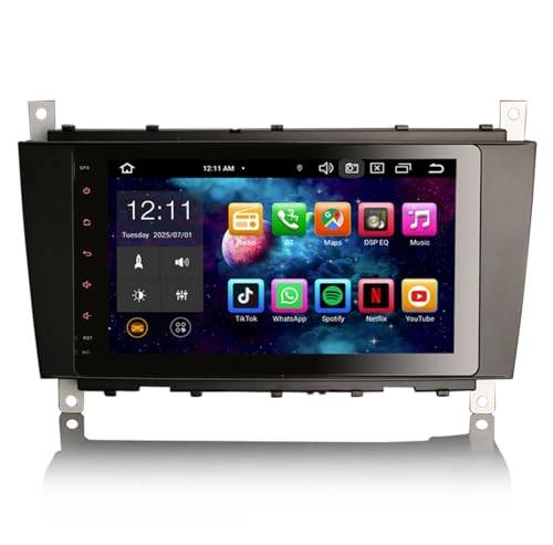 [4GB+64GB] 8-tums 8-kärnig Android 14 bilstereo för Mercedes C/CLC/G-klass W203 W463 IPS-pekskärm trådlös Carplay GPS-navigator Bluetooth 5.0 WiFi 4G DSP SWC