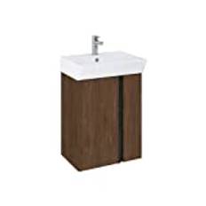 VBChome Badrumsmöbler set 60 cm vitt handfat med mutter väggskåp tvättställ 2 dörrar mjukt stängande sidohandtag modernt elegant