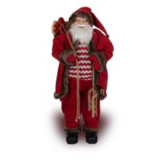 Stor tomte - 120 cm hög - Med fin träsläde i händerna - Exklusiv tomte med fina detaljer