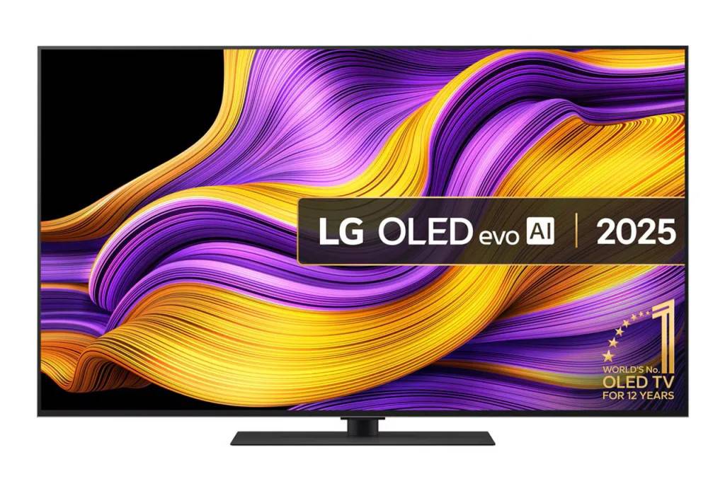 LG OLED55G5 med bordsstativ.