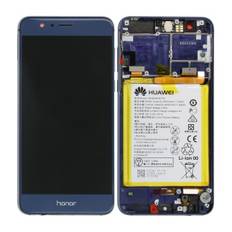 Huawei Honor 8 Skärm LCD Display Glas med Batteri Original - Blå - 02350USN