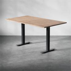 Fast skrivbord, Storlek 140x80 cm, Bordsskiva Valnöt, Underrede Svart