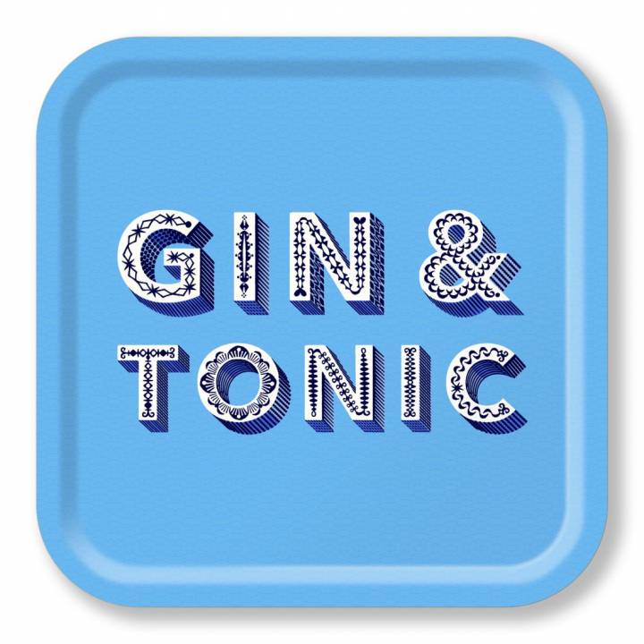 Gin & Tonic Bricka 32x32 Cm - Sky Blue