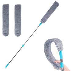 Tunn dammvippa i mikrofiber med teleskopskaft