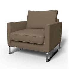 IKEA - Mellby Armchair Cover, Taupe, Velvet - Bemz