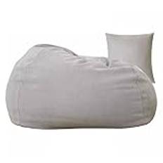 Bean Bag Soffa, Lässtol För Sovrum, Golvstol, Vardagsrumsstol, Bean Bag Stol Med Fyllning, För Vuxna & Barn(White,39.3in/100cm)