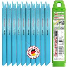 CONBRA® Säbelsägeblätter Metall 10x S1122AF Säbelsäge Blätter 10-tlg. Sägeblätter für Säbelsäge - Metallsägeblatt 225mm - Tigersäge Sägeblatt - Kompatibel mit Bosch Säbelsägeblätter