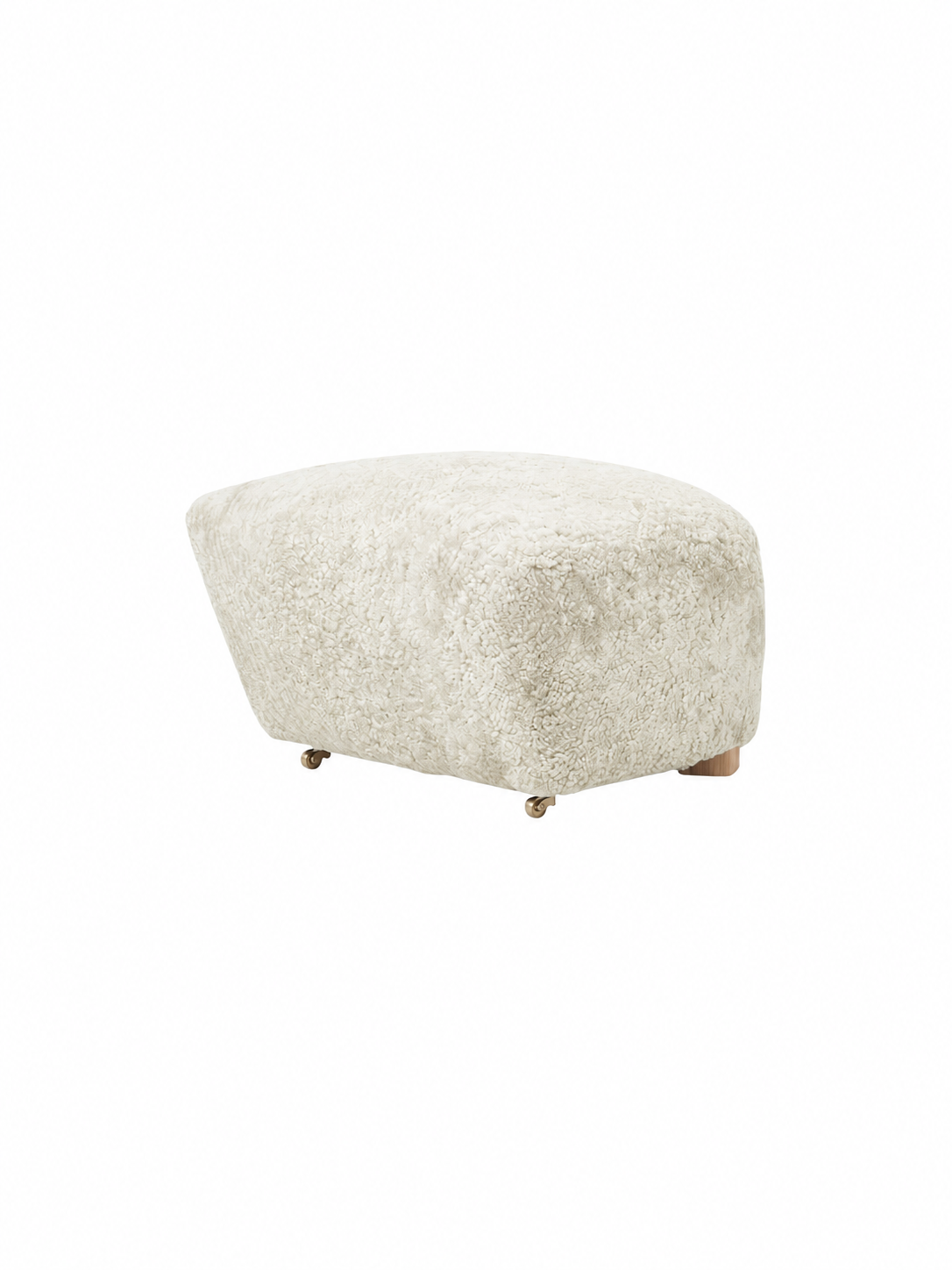 Den Trætte Mand fodskammel, Sheepskin fra Audo Copenhagen Natural Oak - Sheepskin Off-white - Jacobsen Plus