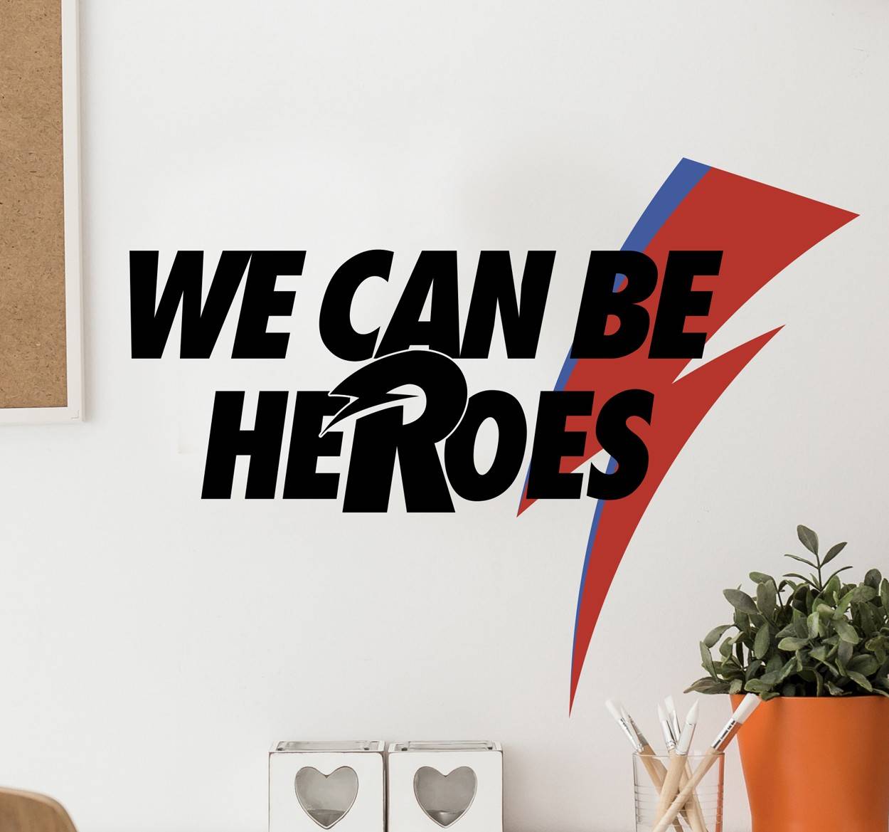 David bowie hjältar lyrisk väggdekor