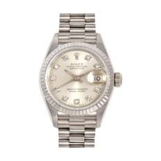 Rolex Vintage, Pre-owned, Dam, ONE Size, Förhandsägd Datejust Oyster Perpetual Diamantklocka