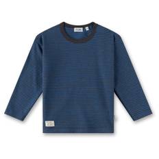 Sanetta Boy's Shirt Fleece Jacquard Ringel Longsleeve Barn Storlek 68 Färg blå