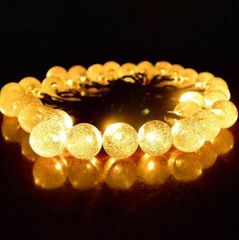 Crystal solar power of the led lamp string lights christmas lights solar garden outdoor decoration for christmas - Warm white / 10meters 80batteries
