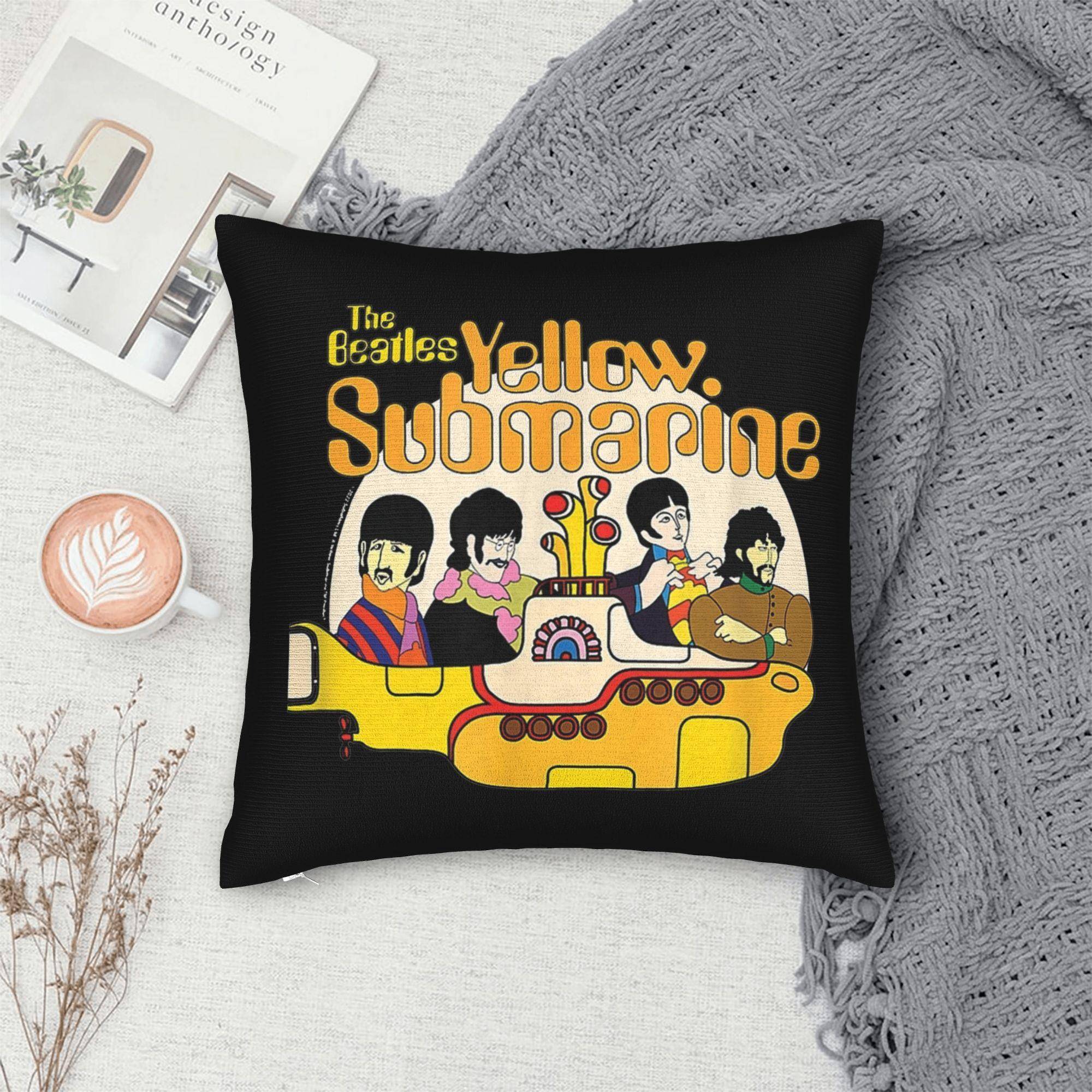 Beatles rockband Örngott Merch Tryckt Kuddfodral Klassiska Rockband Kuddöverdrag Soffdekoration Dragkedja Flera Storlekar