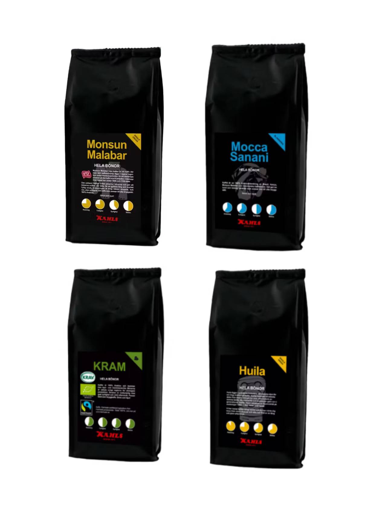 Prova på Kahls Kaffe kaffebönor 4x250g