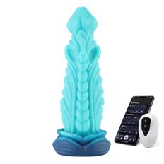 HiSmith WDA023-M Wildolo Devil Series Fantasy Dildo Vibrator with App 23cm Turquoise - turkos
