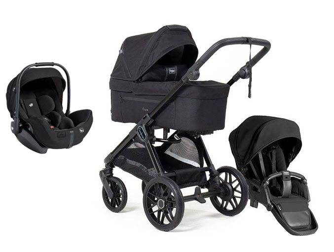 Emmaljunga Sento Pro duovagn Flat+ 2027 + Joie i-Level Pro babyskydd