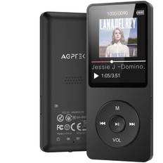 AGPTEK 32GB MP3 Bluetooth 5.3 med högtalare Musikspelare 70H Ultralång batteritid, FM-radioinspelning, utan hörlurar