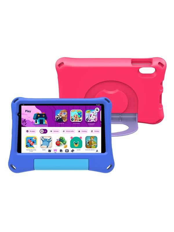 DENVER TIO-80115KBUP BLUE/PINK - 8" Octa Core tablet with Android 16GMS & included bumper in blue and pink