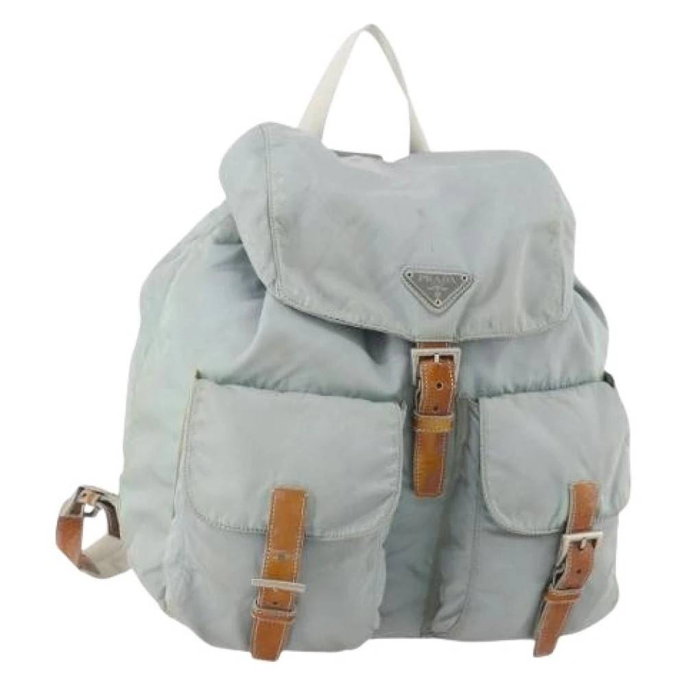Prada Vintage Pre-owned Vintage Rygsæk - Vintage - Dame - Blå - ONE SIZE - Uld