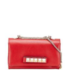 Valentino Vintage, Pre-owned, Dame, Rød, ONE SIZE, Uld, Pre-owned Laeder skuldertasker