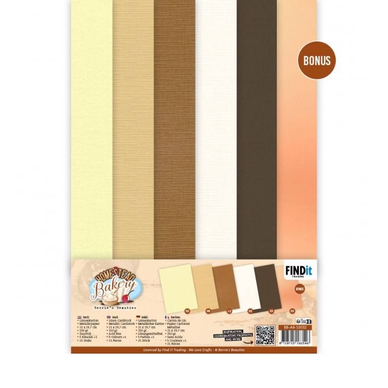 Cardstock - Mixade färger - A4 - Homestead Bakery